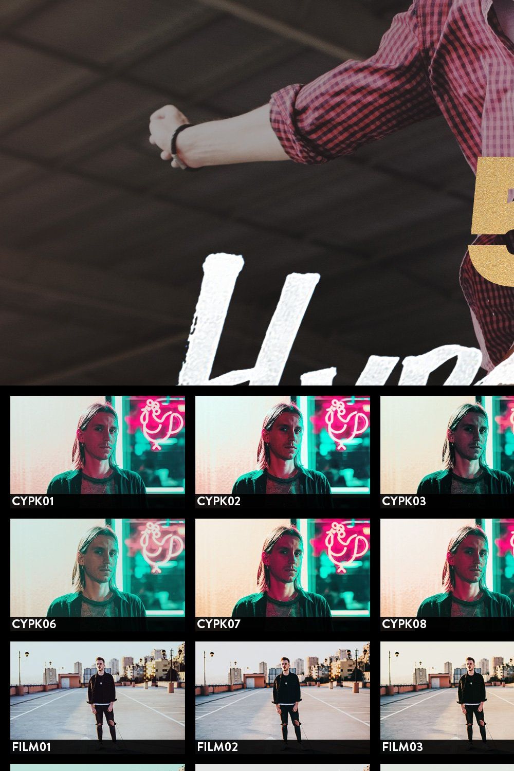 50 Hypebeast Lightroom Presets+LUTs pinterest preview image.