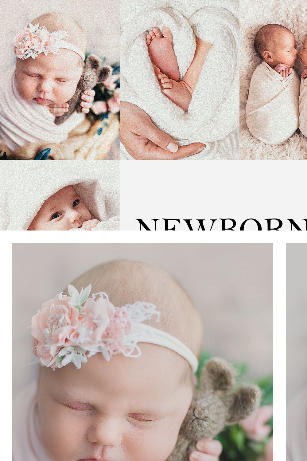 50 Newborn Baby Lightroom Presets pinterest preview image.
