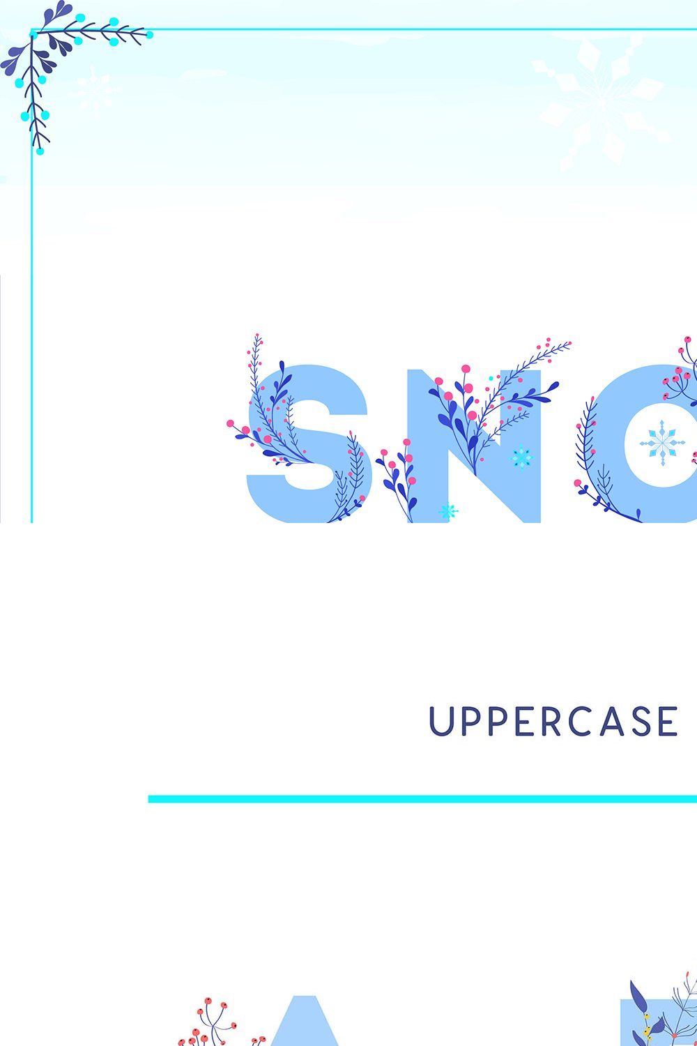 50% OFF - Snowy Floral Color Font pinterest preview image.