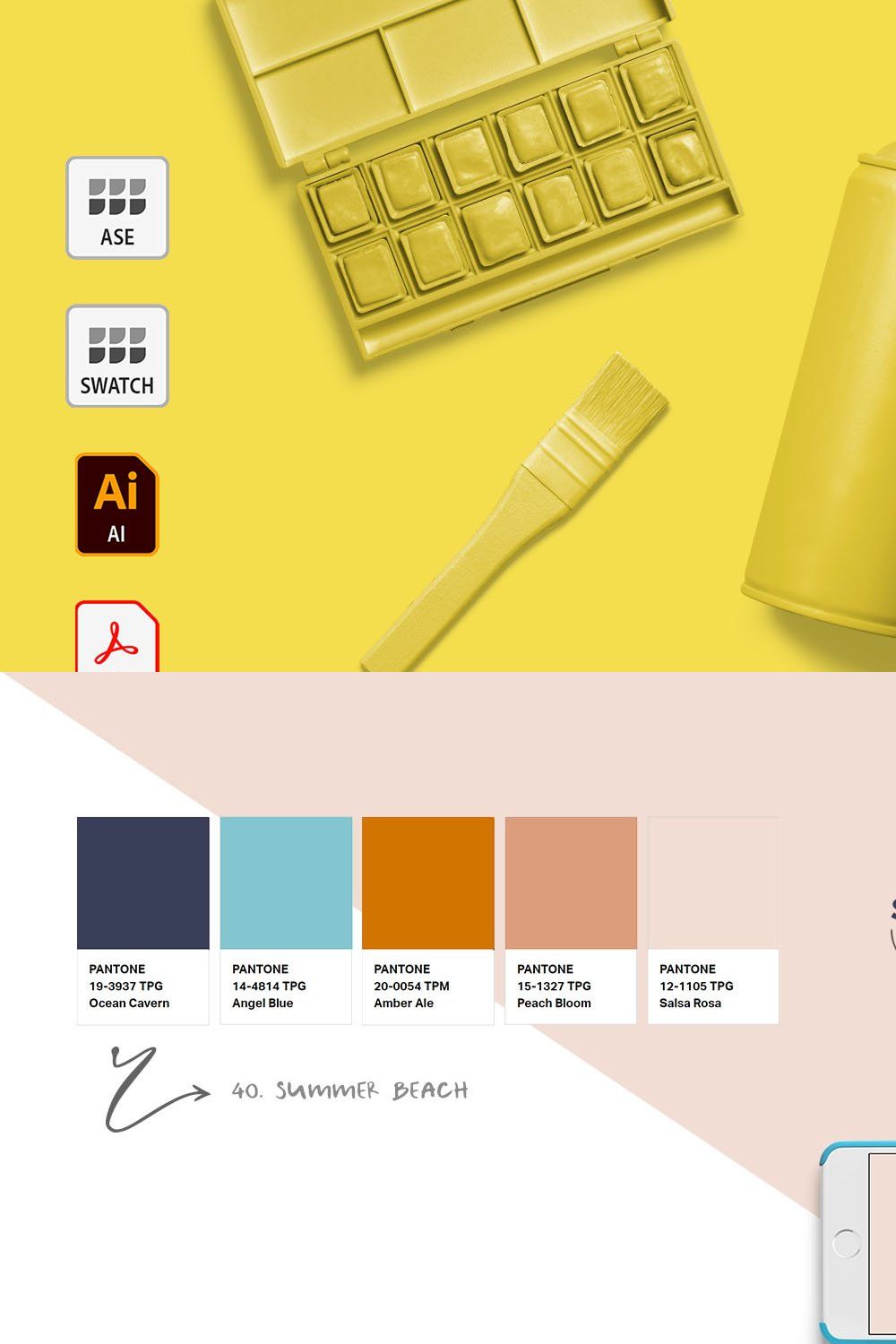 50 Pantone Branding Color Palettes pinterest preview image.