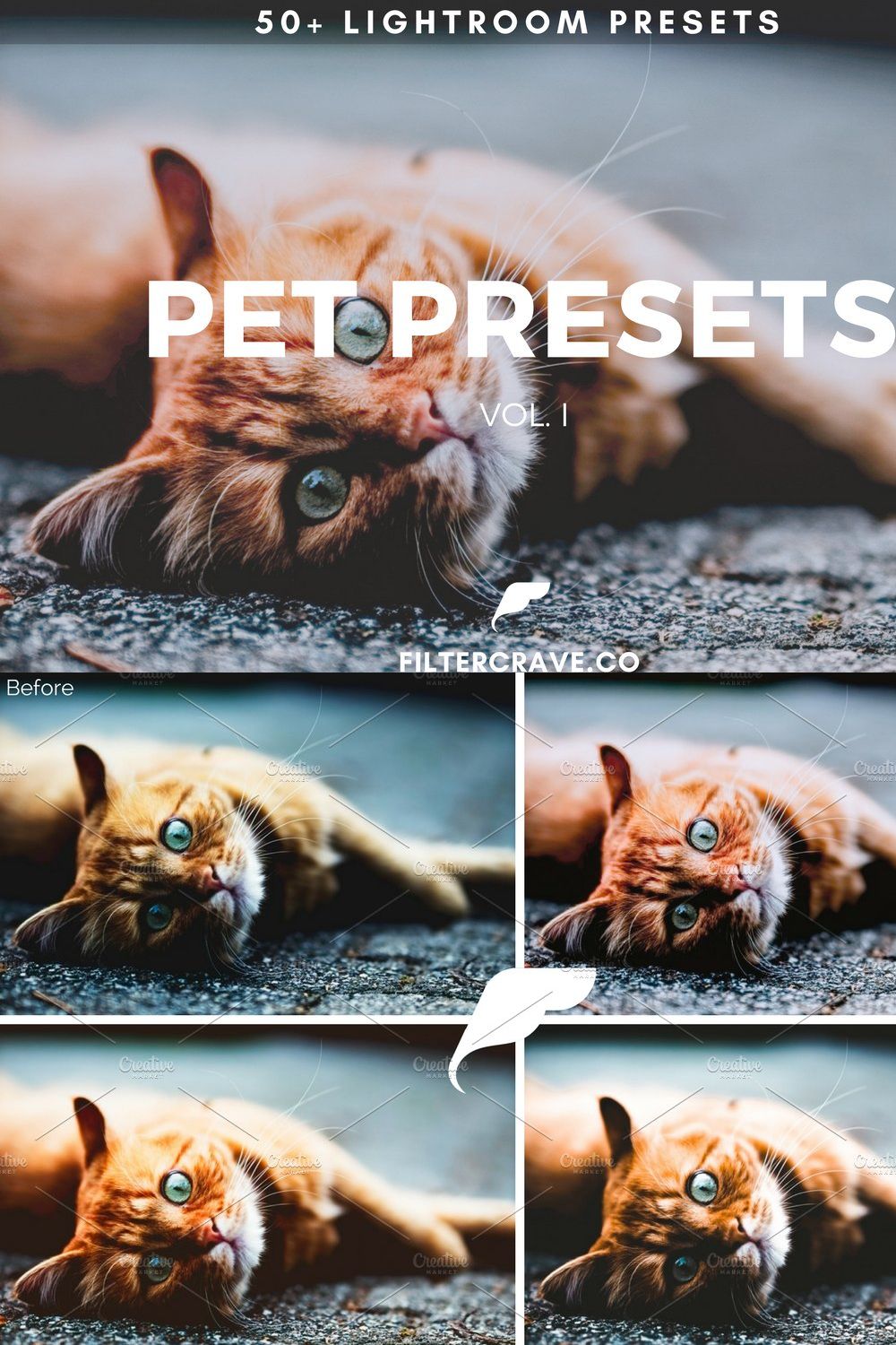 50+ Pet Lightroom Presets Vol. I pinterest preview image.