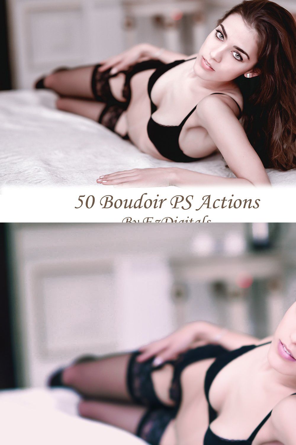 50 Photoshop Boudoir Actions pinterest preview image.
