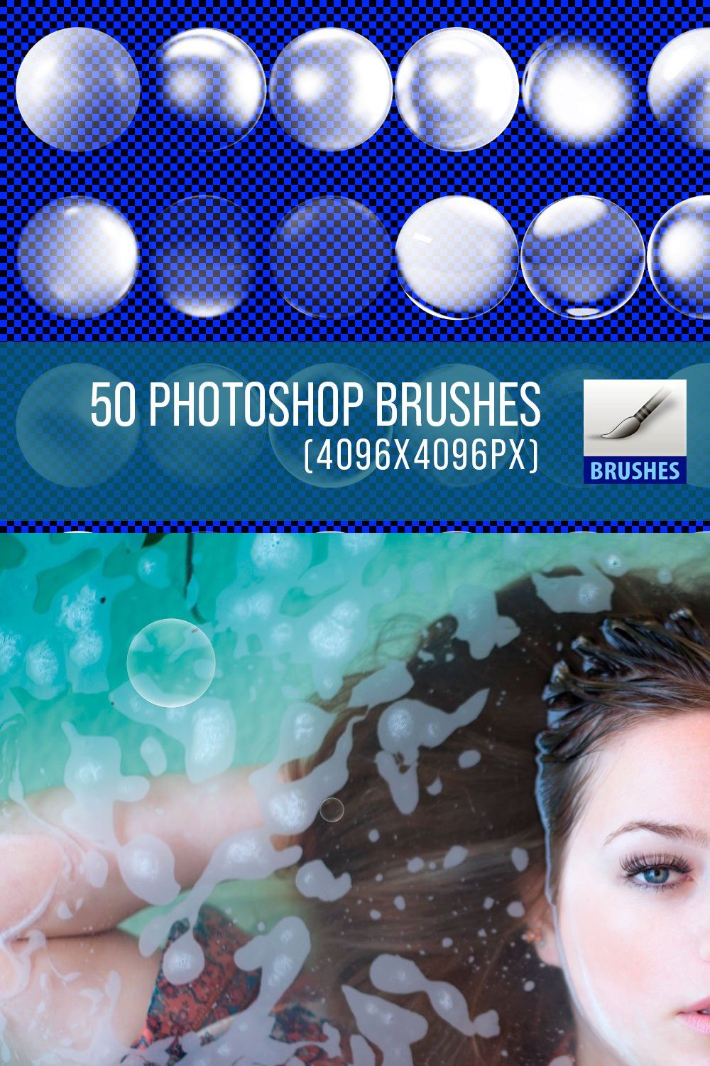 50 PS Sphere Brushes and PNGs pinterest preview image.
