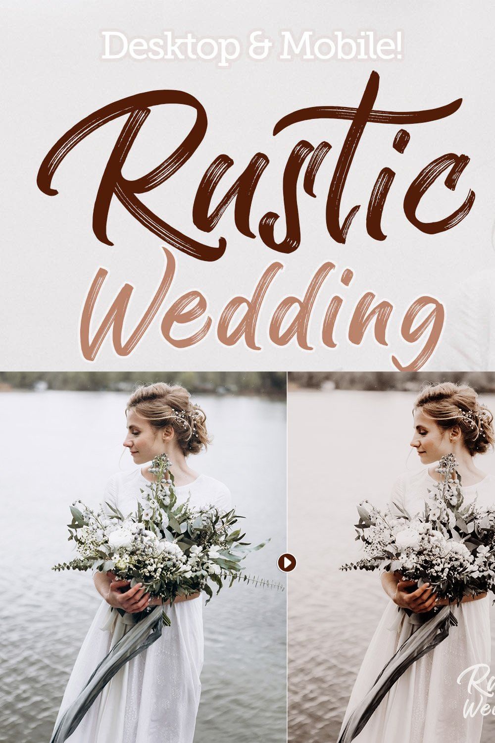 50 Rustic Wedding Presets pinterest preview image.