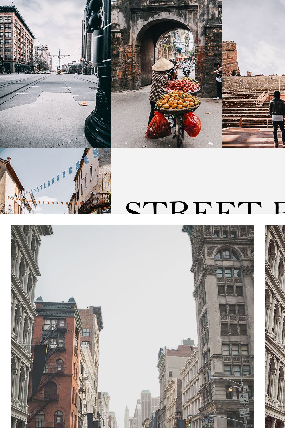 50 Street Photography Presets pinterest preview image.