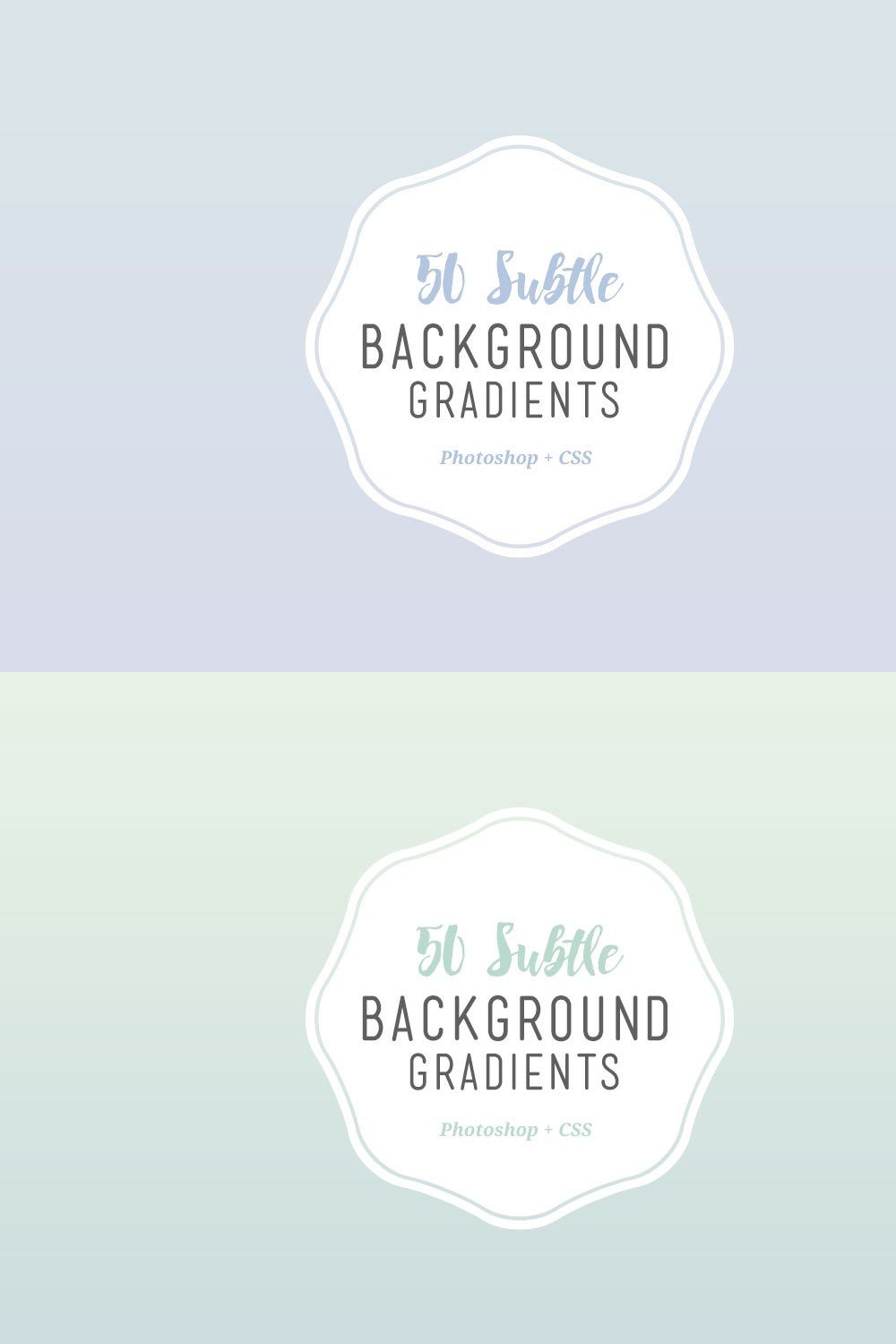 50 Subtle Background Gradients (CSS) pinterest preview image.