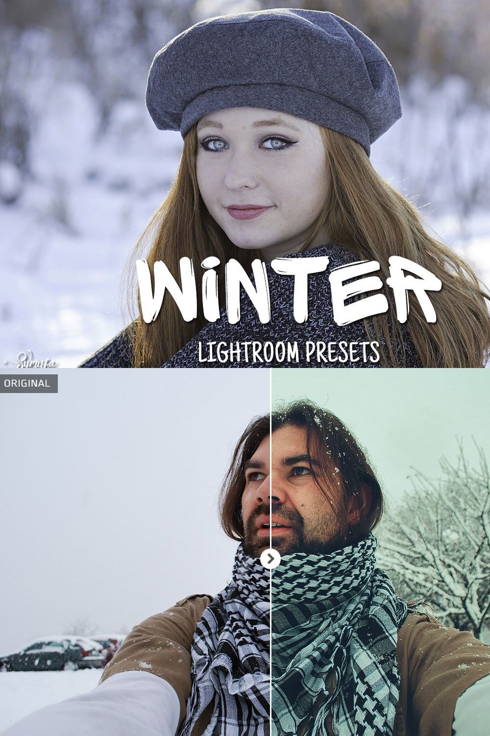 50 Winter Lightroom Presets pinterest preview image.