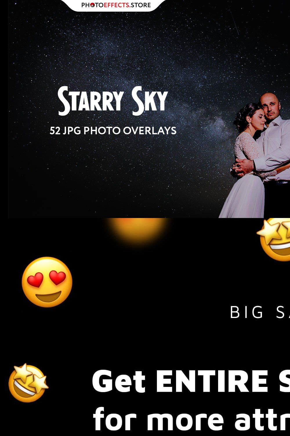 52 Starry Sky Photoshop Overlays pinterest preview image.