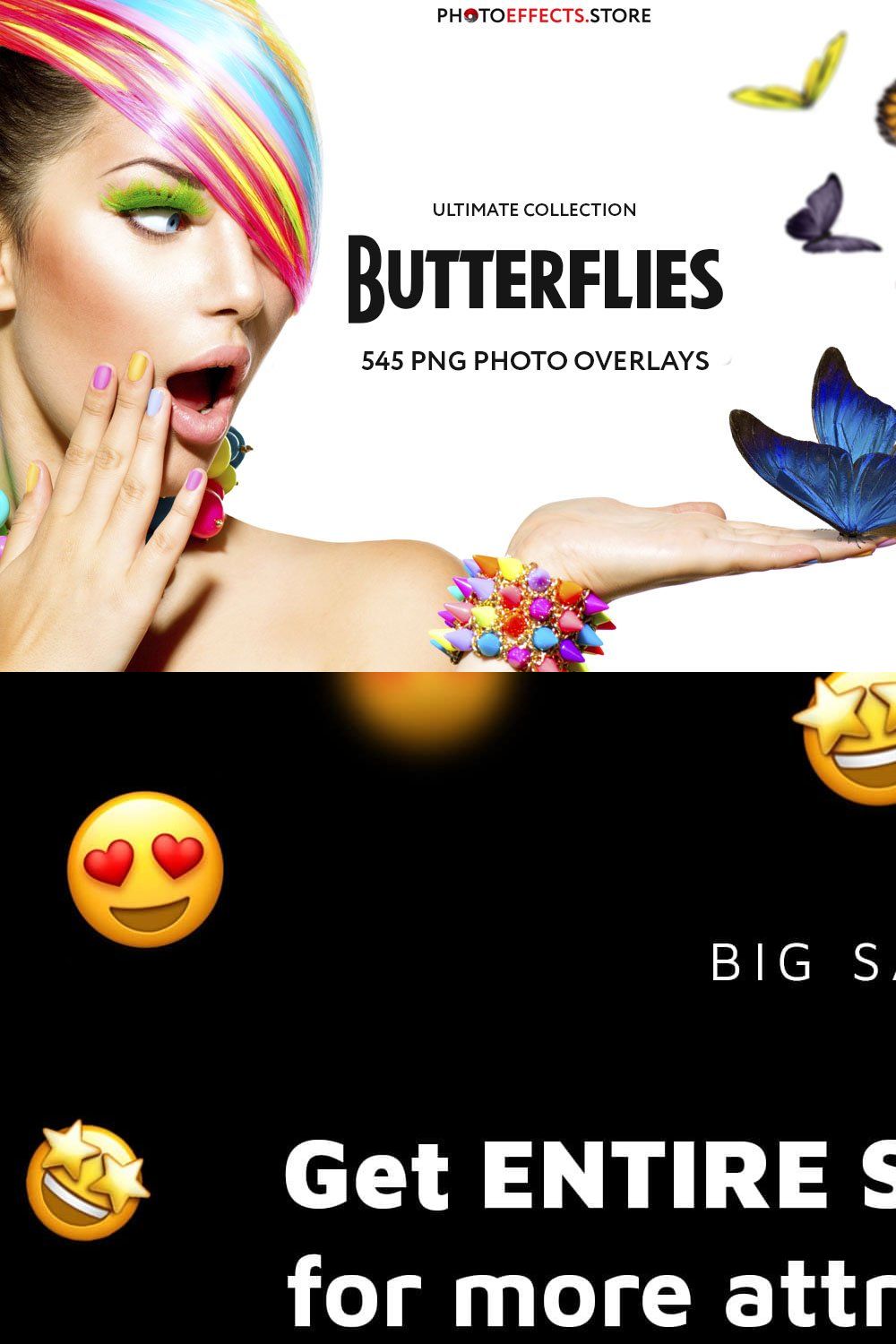 545+ Butterfly Photo Overlays 2.0 pinterest preview image.
