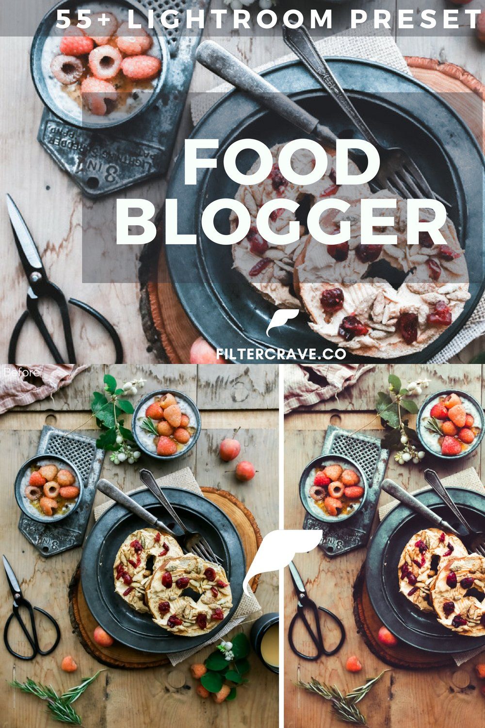 55+ Food Blogger Lightroom Presets pinterest preview image.