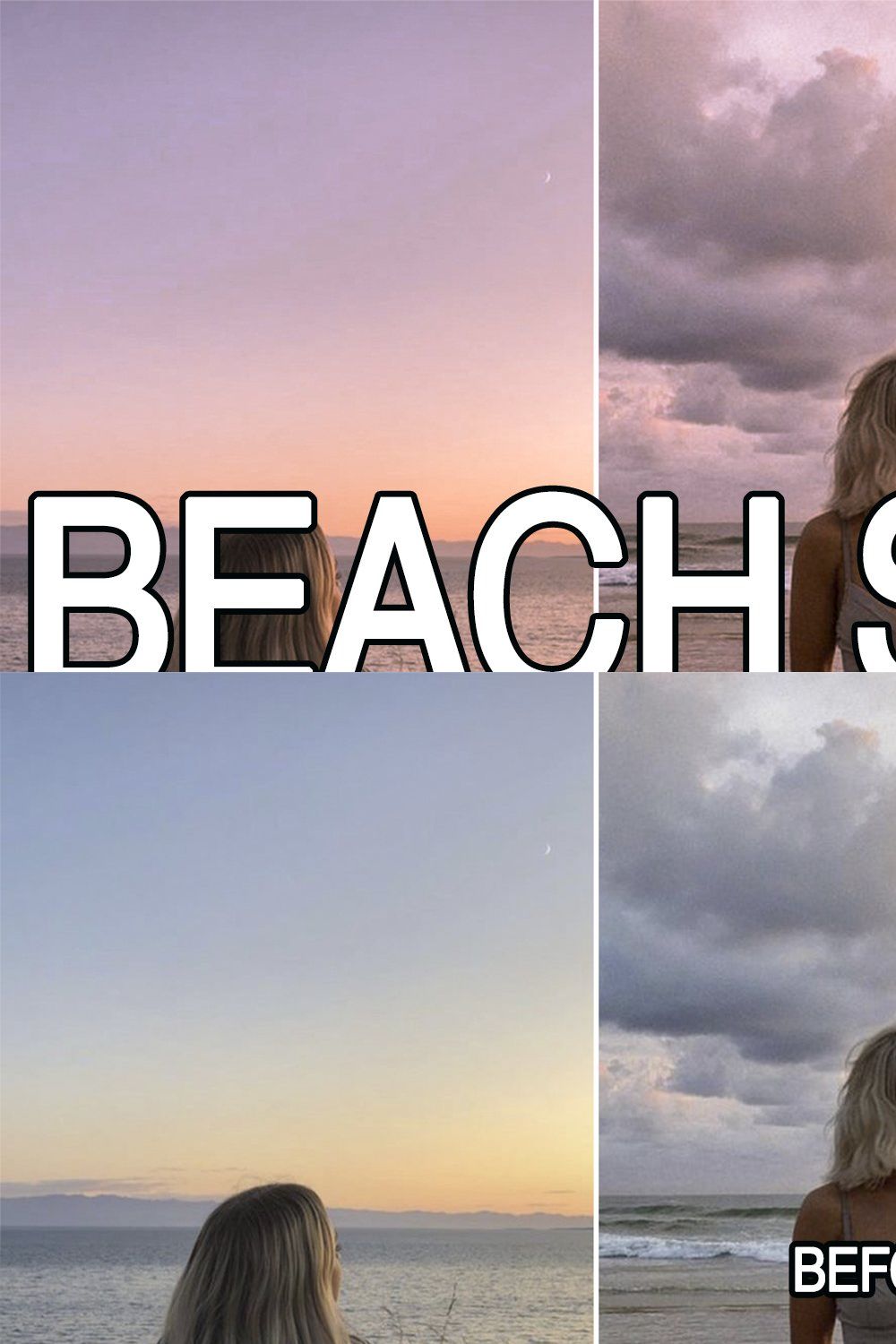 6 Beach Sunset Lightroom Presets pinterest preview image.