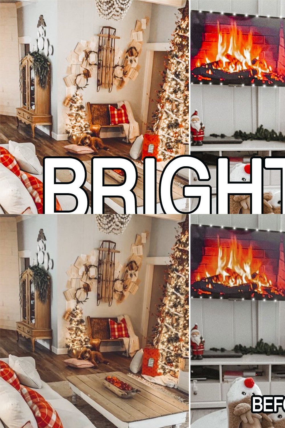 6 Bright Xmas Lightroom presets pinterest preview image.