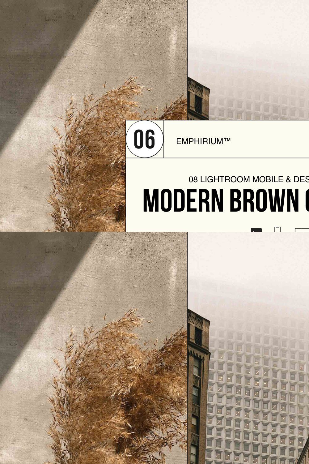 6 BROWN LIGHTROOM MOBILE PRESETS pinterest preview image.
