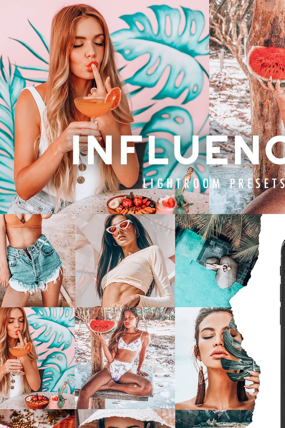 6 INFLUENCER LIGHTROOM PRESETS pinterest preview image.