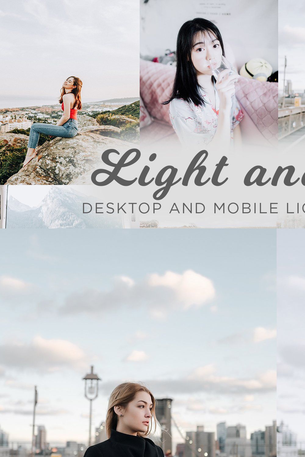 6 Light and Airy Lightroom Presets pinterest preview image.