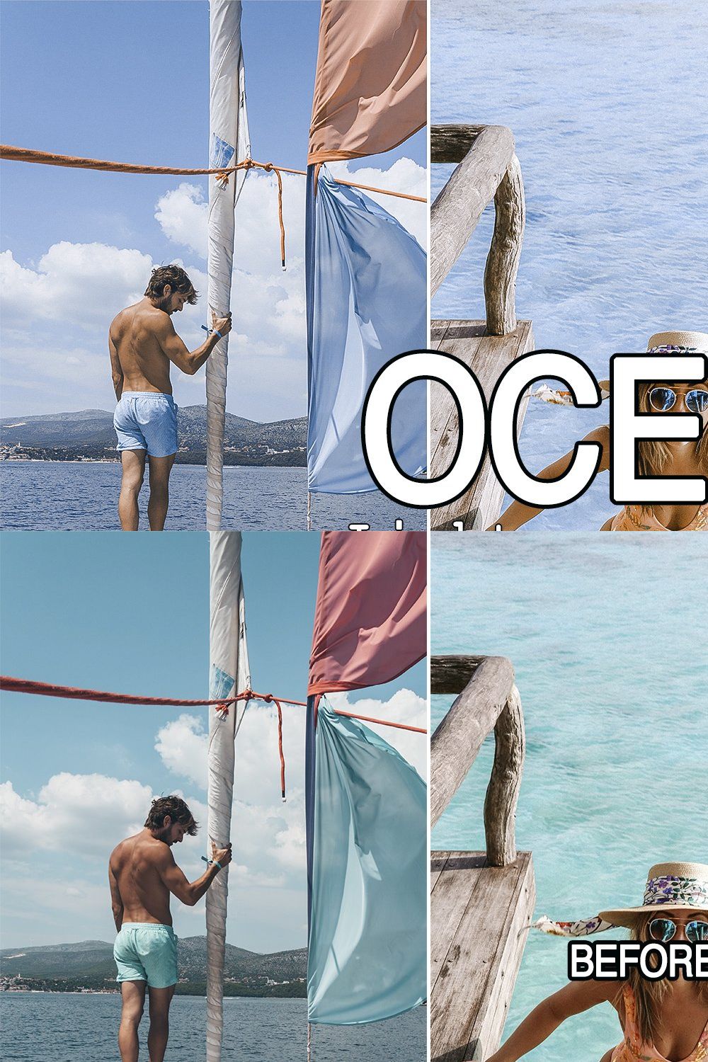 6 Ocean Lightroom Presets pinterest preview image.