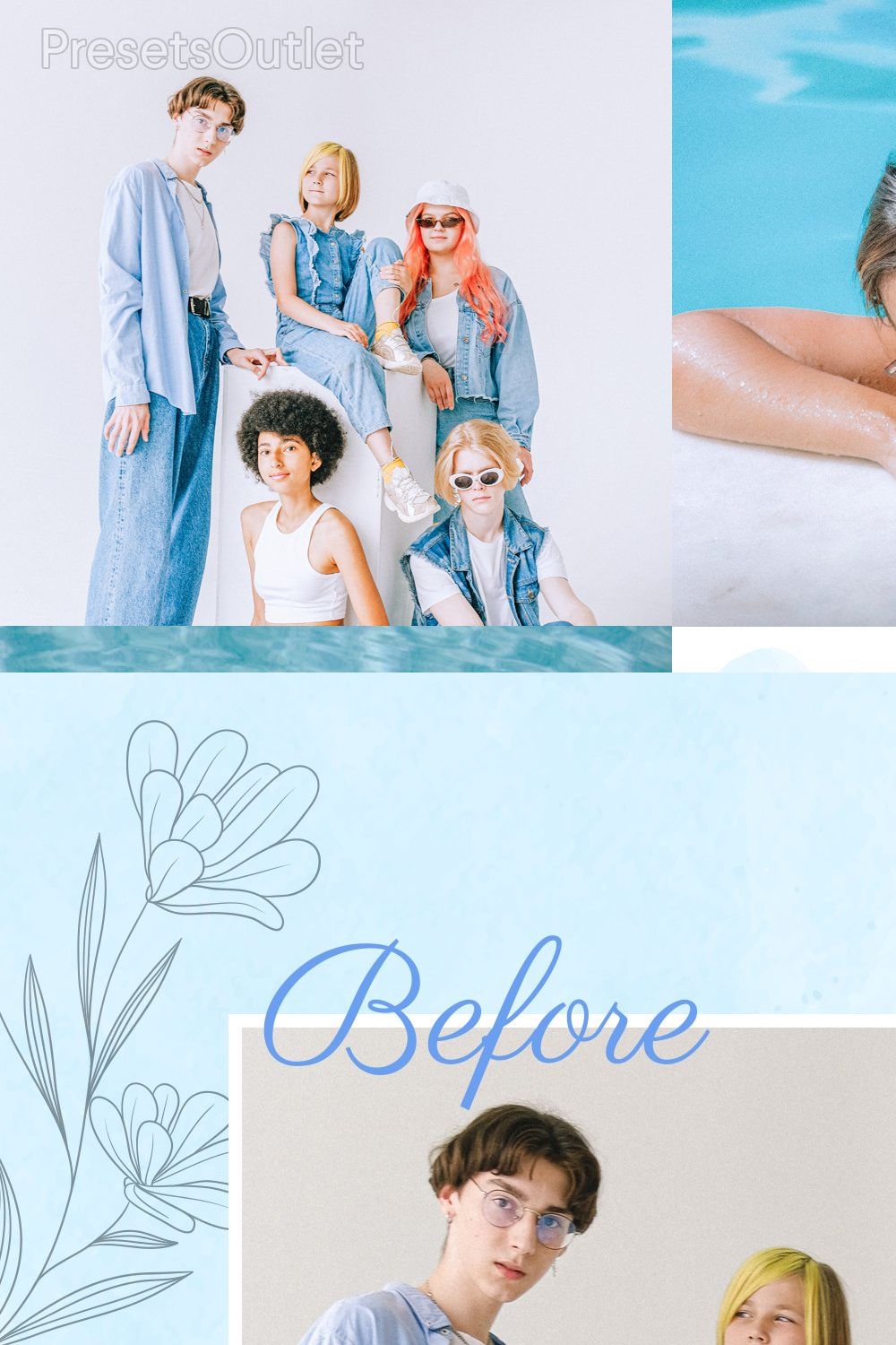 6 Sky Blue Lightroom Presets pinterest preview image.