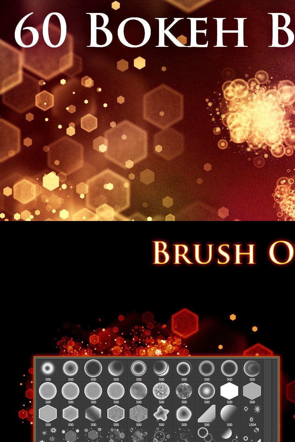 60 Bokeh Brushes & PNGs pinterest preview image.