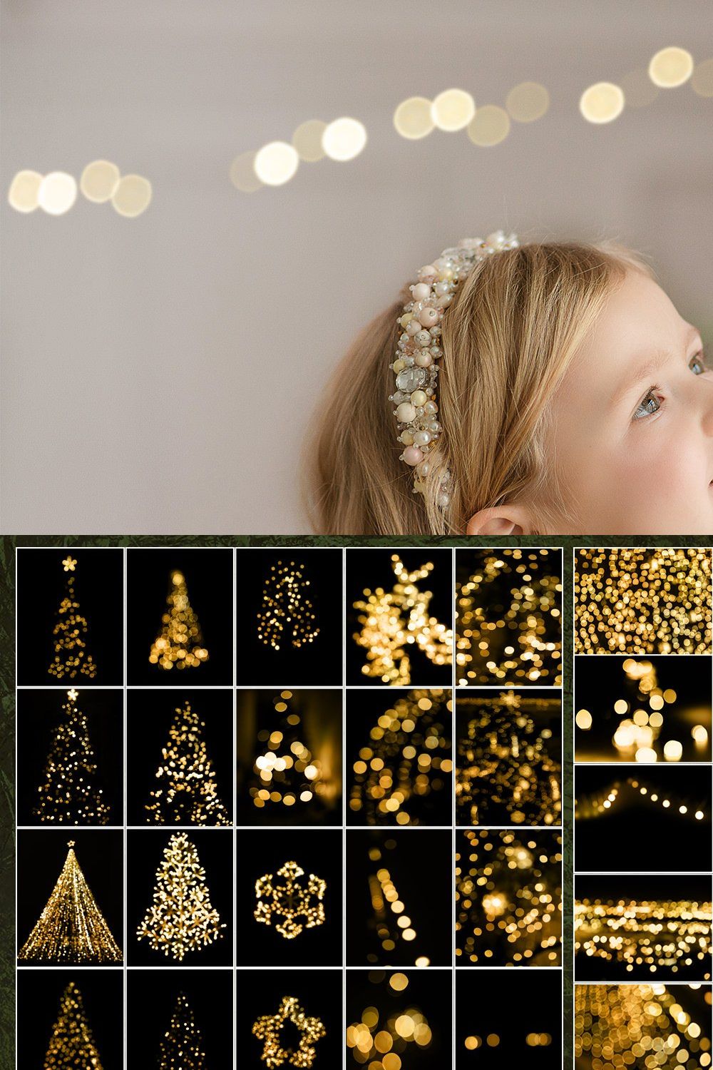 60 Christmas Gold Bokeh Overlays pinterest preview image.