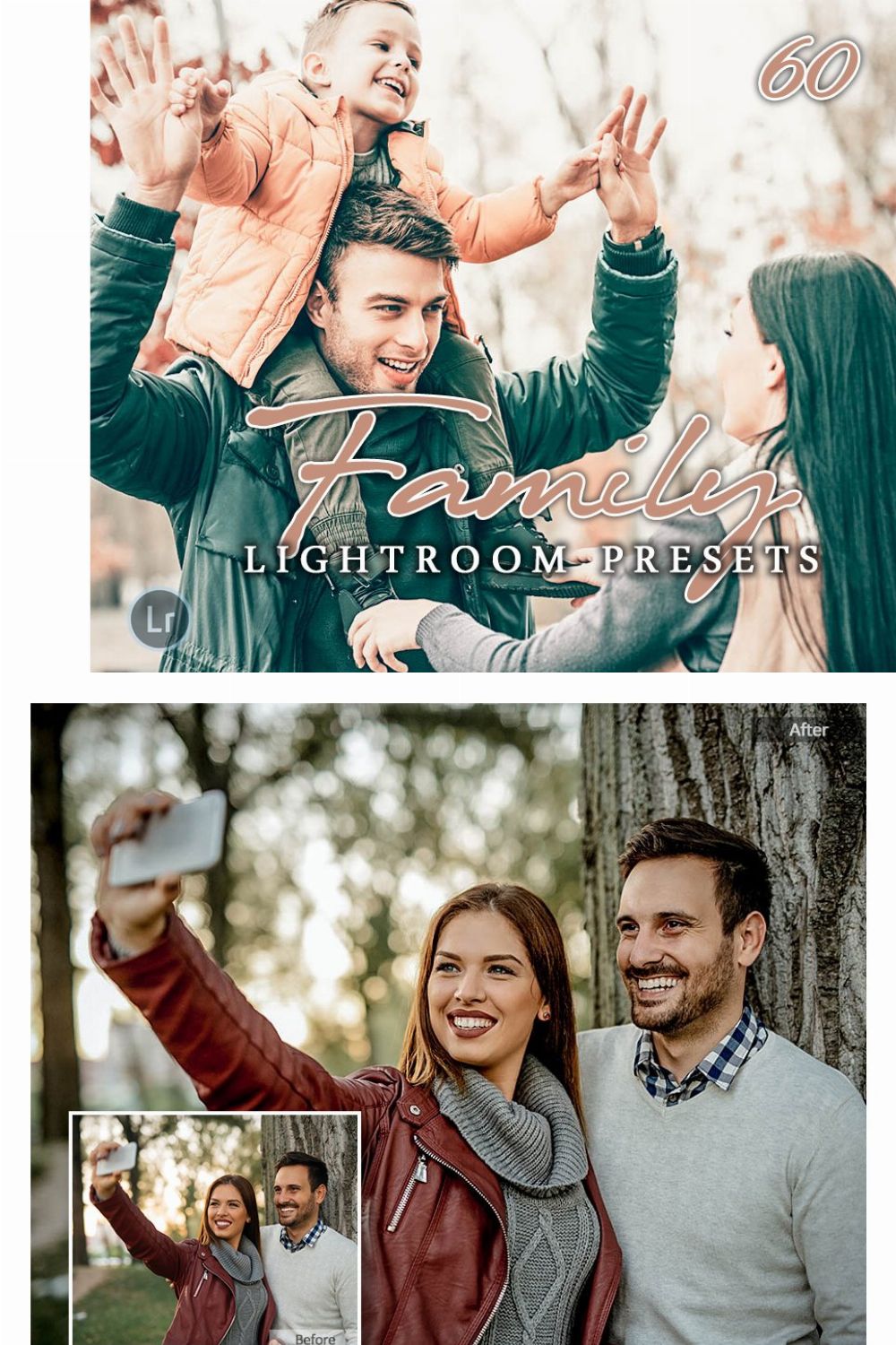 60 Family Lightroom Presets pinterest preview image.