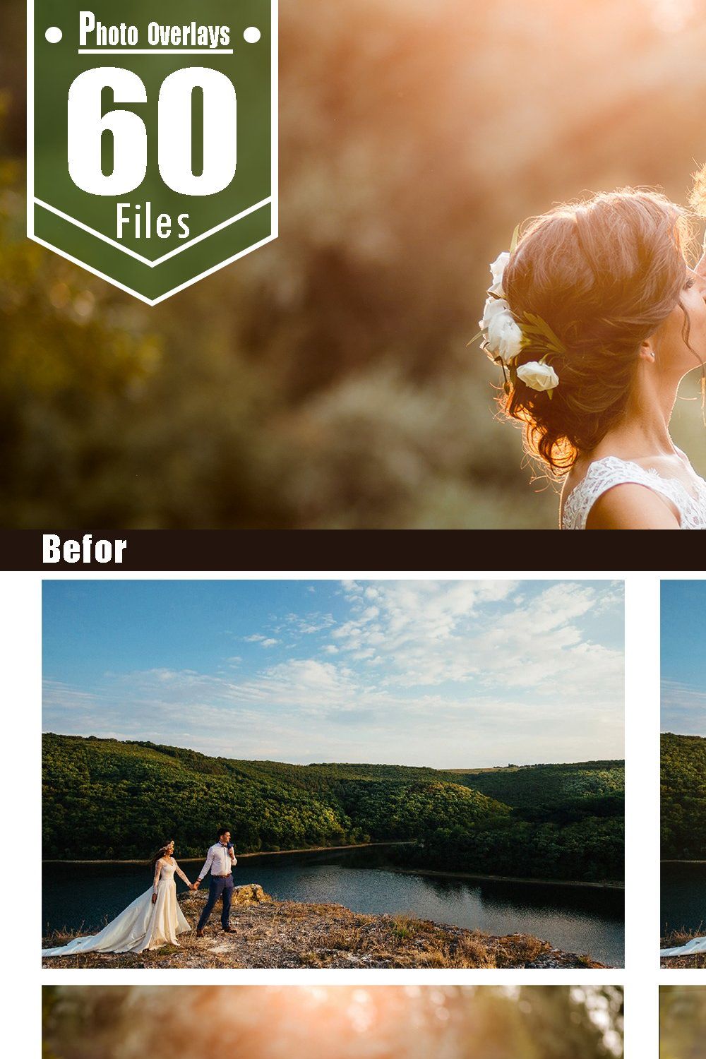 60 natural sun light overlays, jpg pinterest preview image.