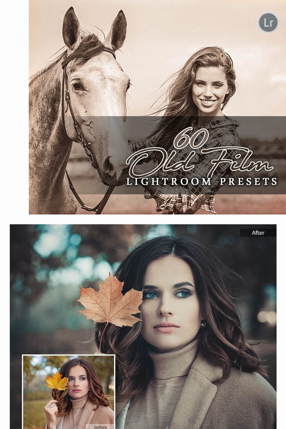 60 Old Film Lightroom Presets pinterest preview image.