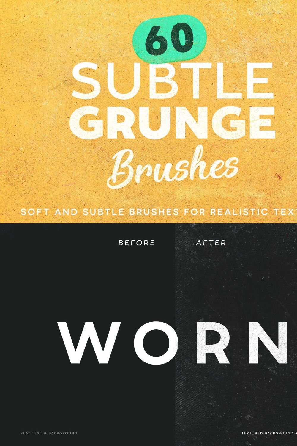 60 Subtle Grunge Brushes pinterest preview image.