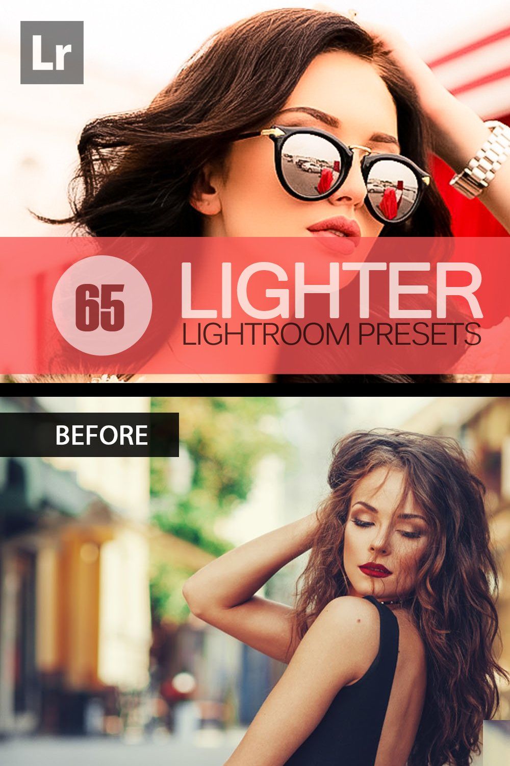 65 Lighter Lightroom Presets bundle pinterest preview image.