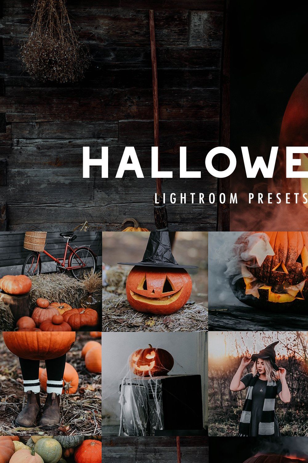 7 HALLOWEEN LIGHTROOM PRESETS pinterest preview image.