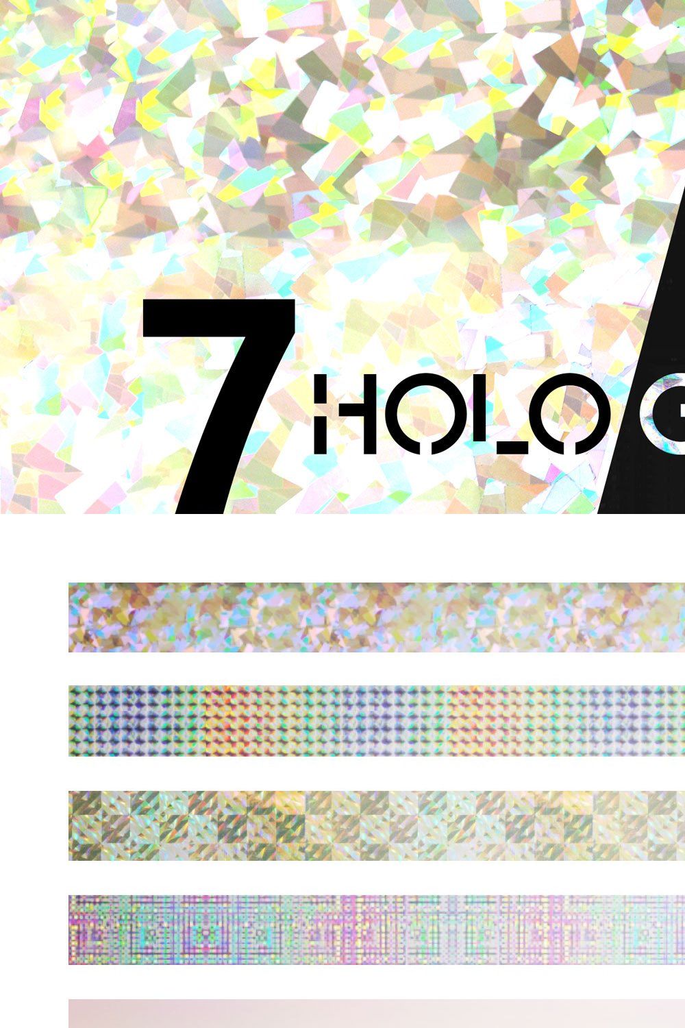 7 Holographic Photoshop Styles pinterest preview image.