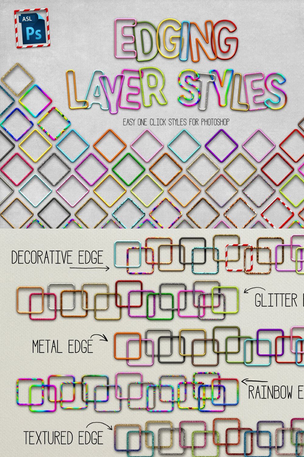70 Photoshop Edging Styles pinterest preview image.