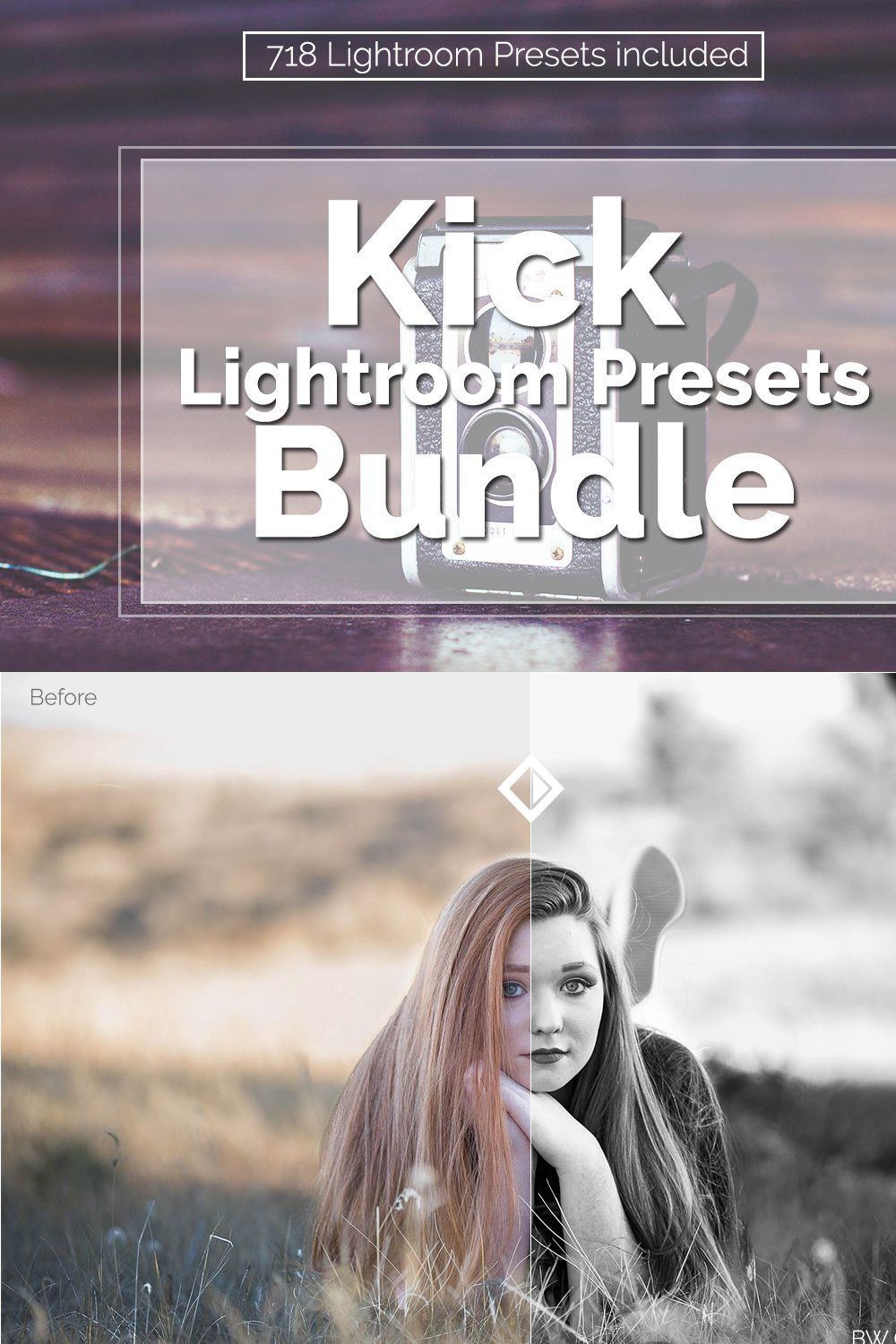 700+ Lightroom Presets Bundle pinterest preview image.