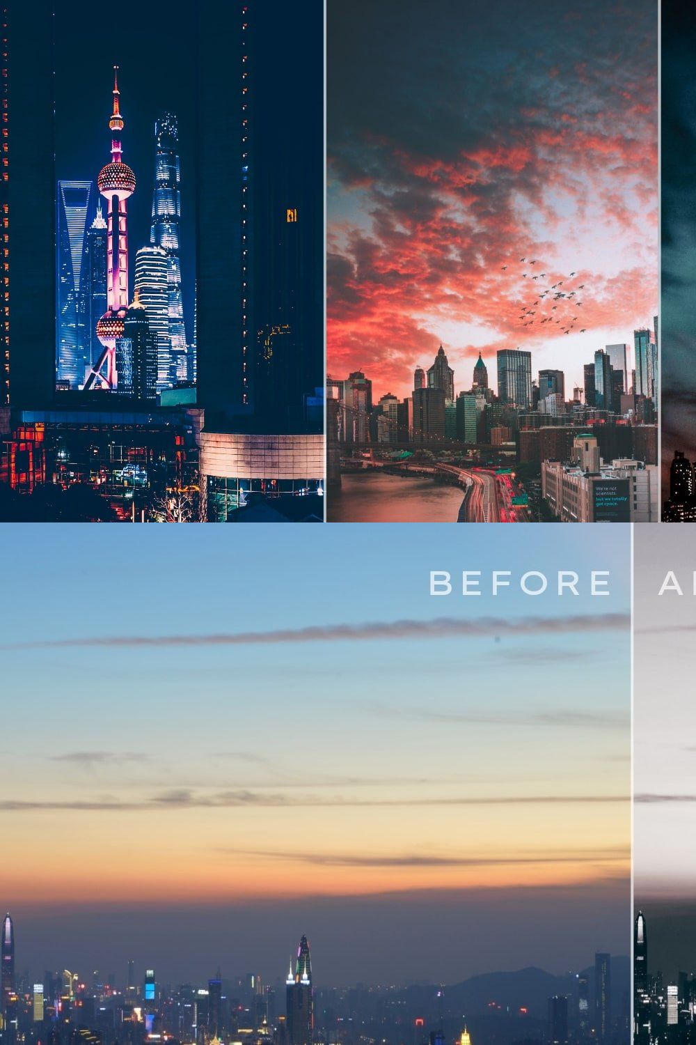 71 City Night Lightroom Presets pinterest preview image.