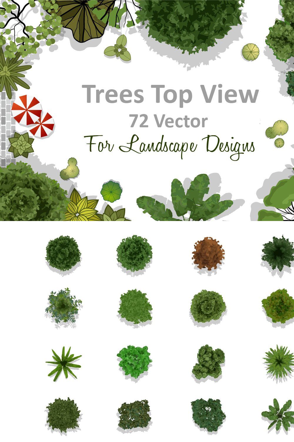 72 Vector Trees Top View pinterest preview image.