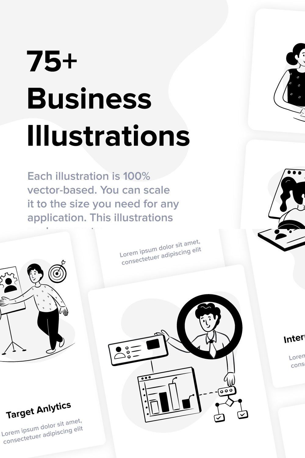 79 Hand Drawn Business Illustrations pinterest preview image.