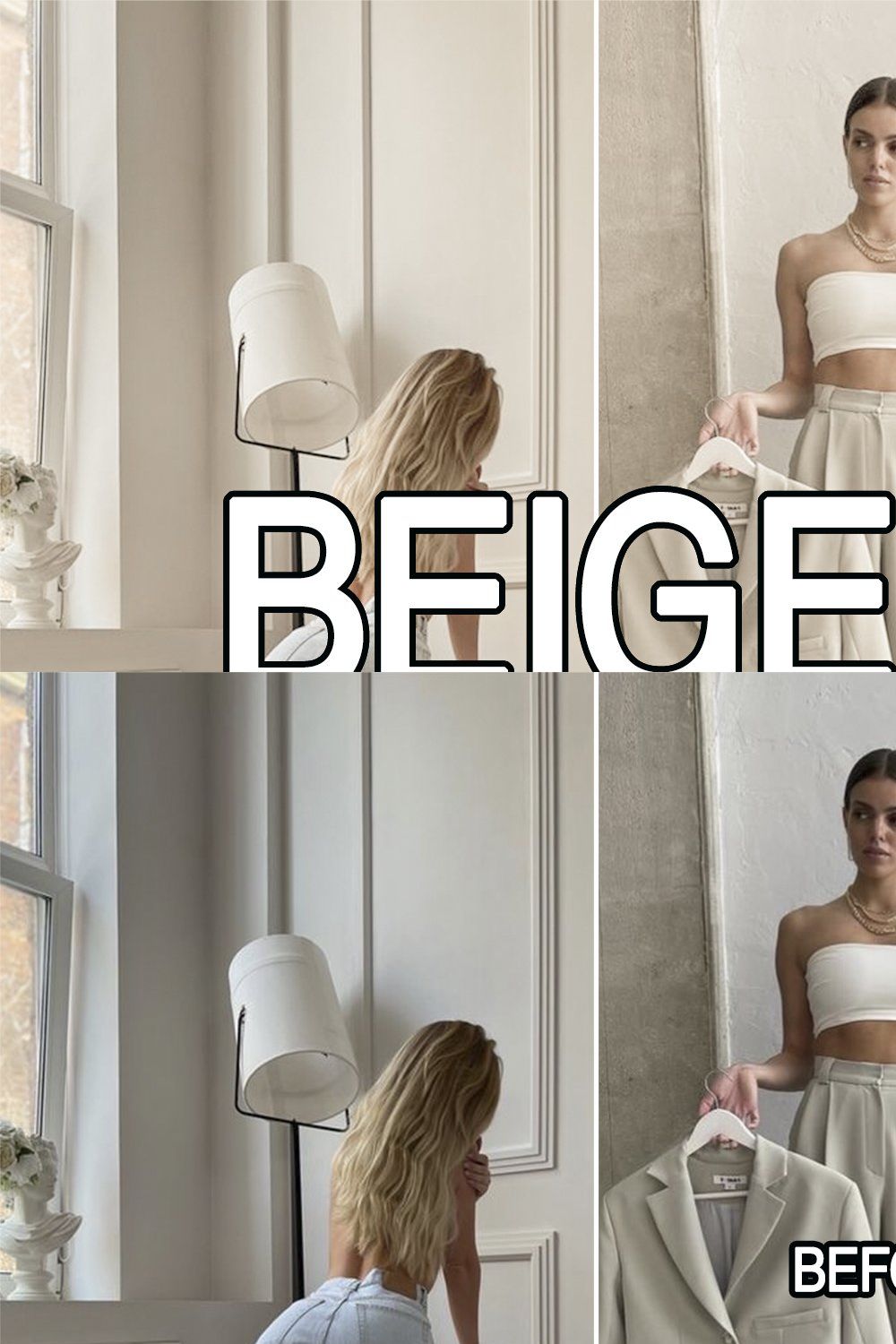 8 Beige Tone Lightroom Presets pinterest preview image.