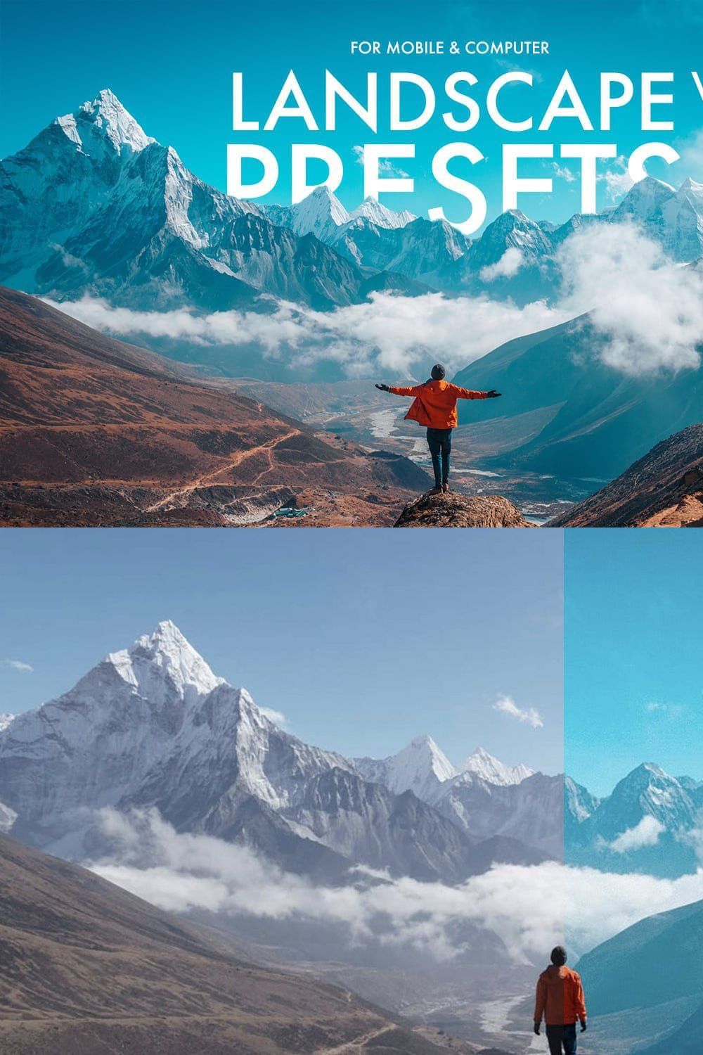 8 Landscape Lightroom Presets pinterest preview image.