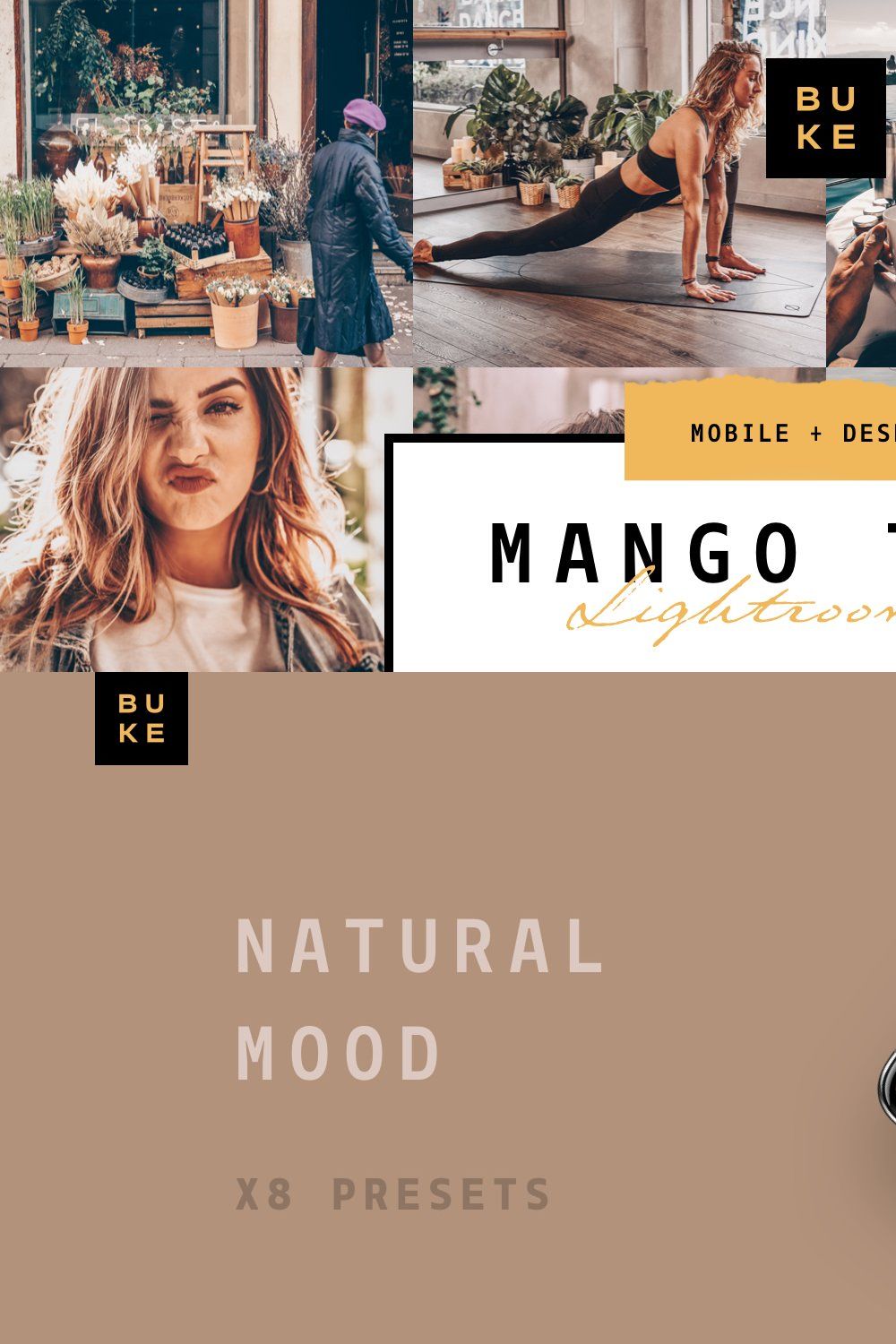 8 Mango Lightroom Presets Bundle pinterest preview image.