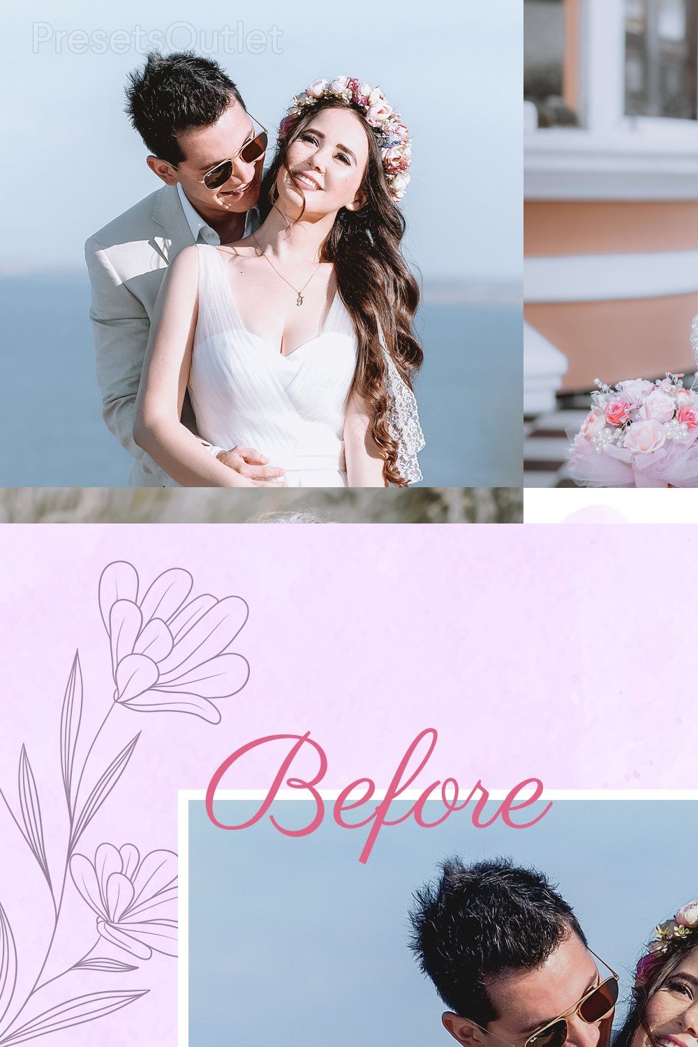 8 Outdoor Wedding Presets pinterest preview image.