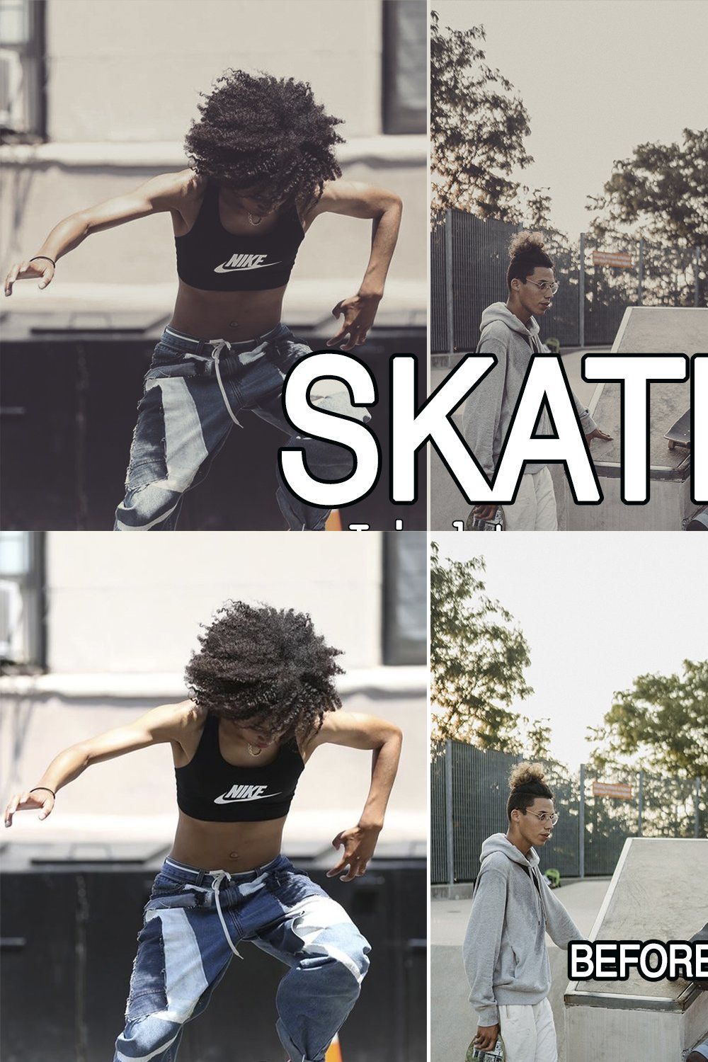 8 Skaters Lightroom Presets pinterest preview image.