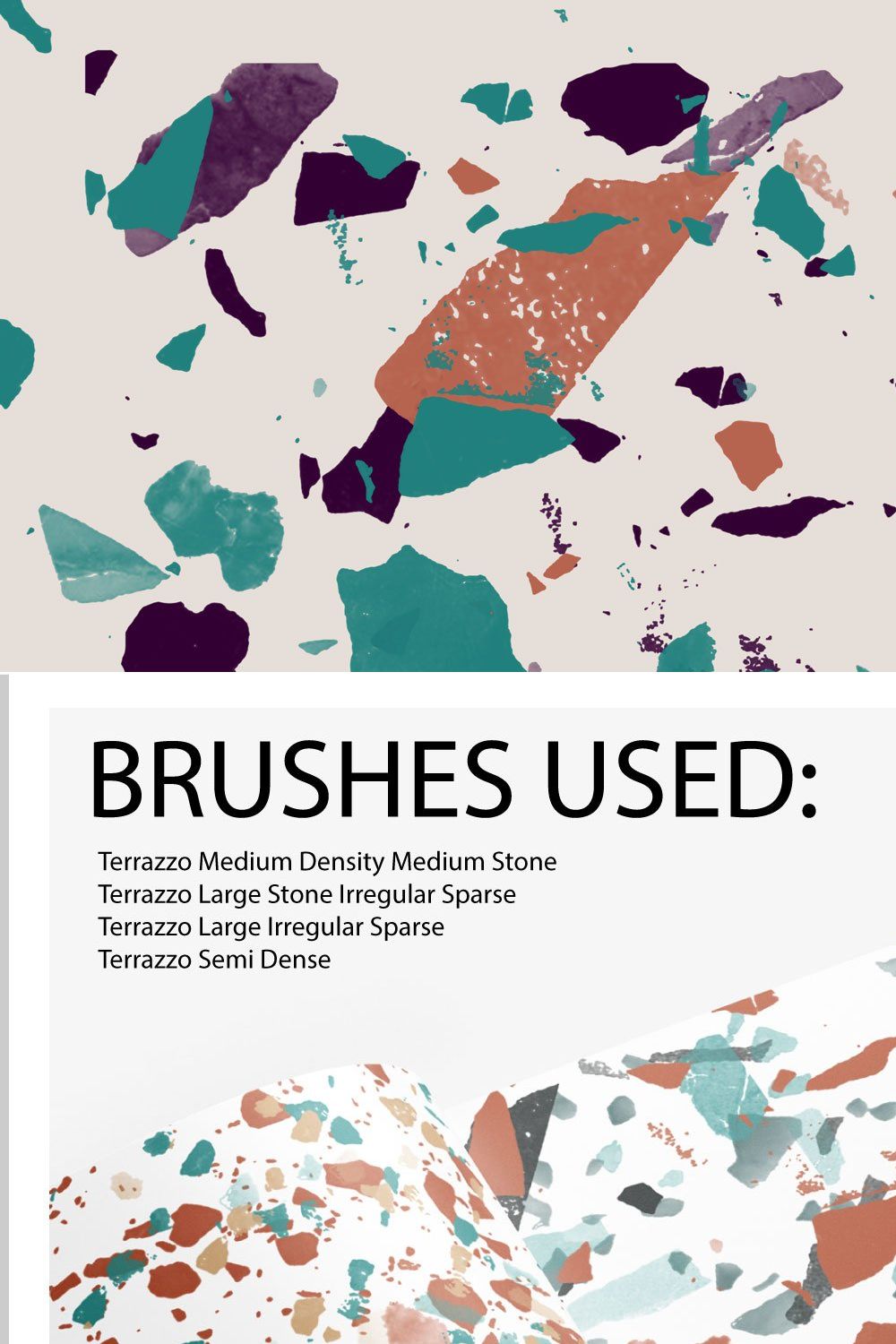8 Terrazzo Photoshop Brushes pinterest preview image.