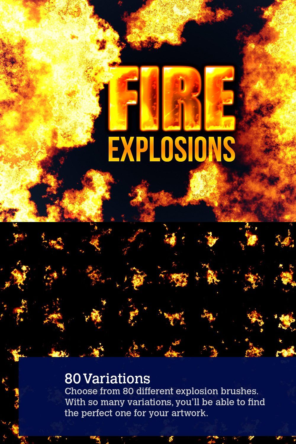 80 Photorealistic Fire Explosions pinterest preview image.