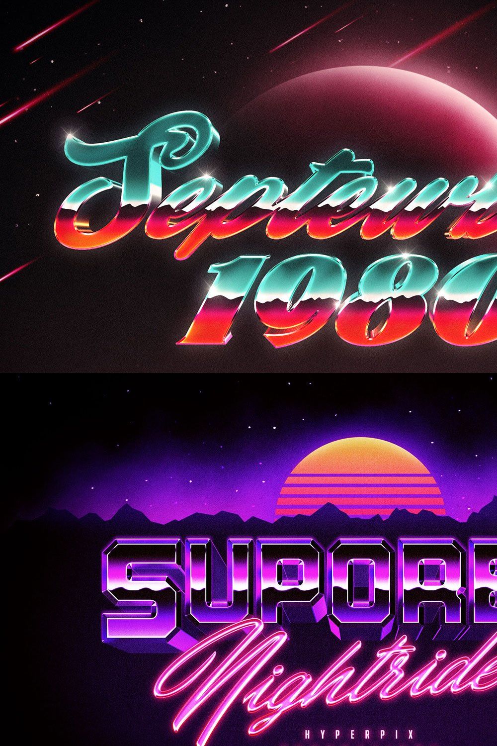 80s Text and Logo Effects Vol.5 pinterest preview image.