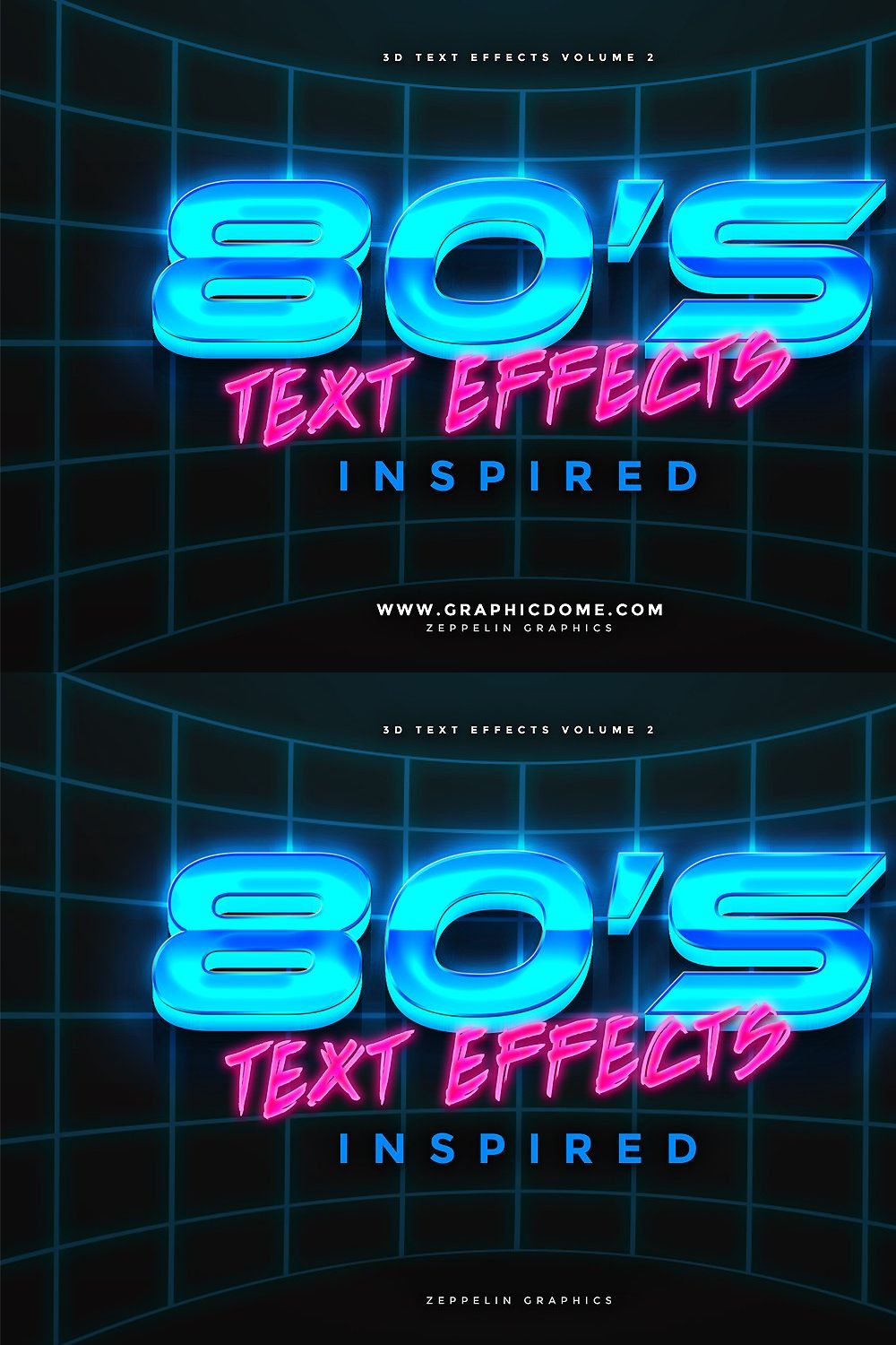 80s Text Effects pinterest preview image.