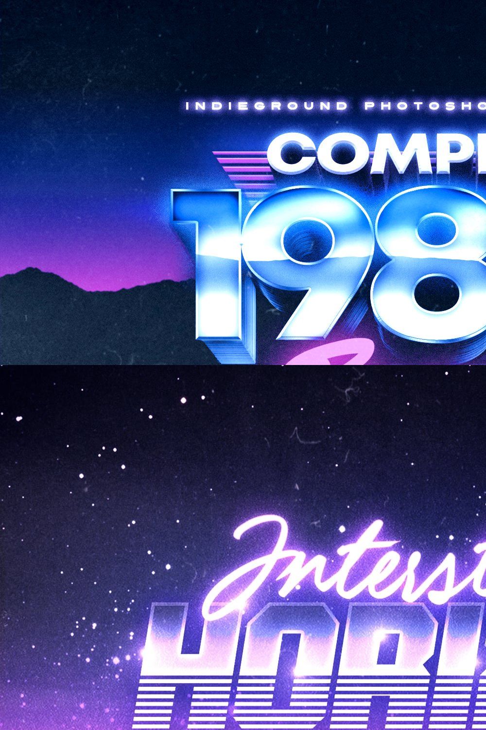 80s Text Effects Complete Bundle pinterest preview image.