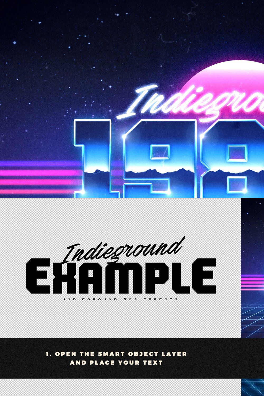 80s Text Effects Vol.1 pinterest preview image.