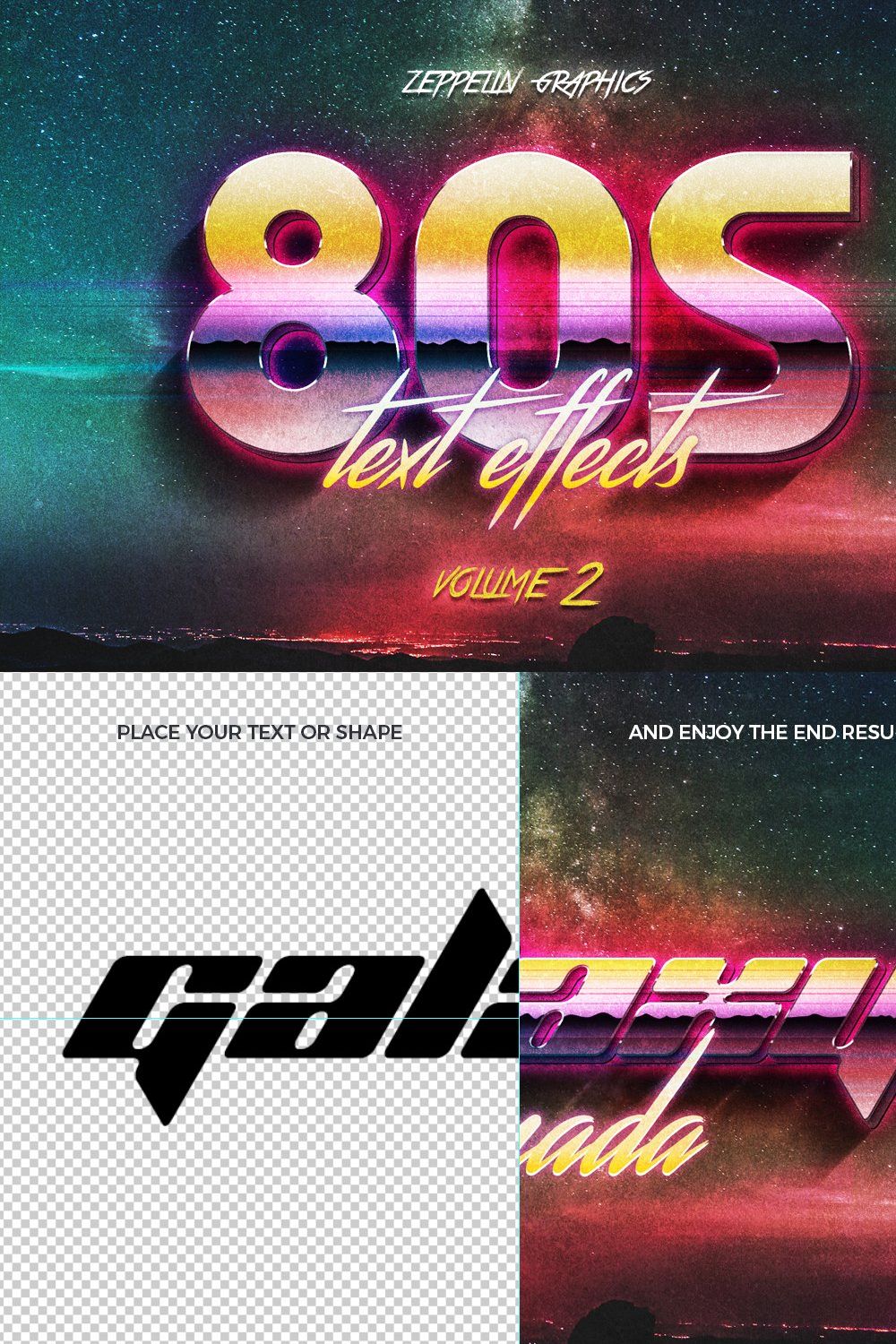 80s Text Effects Vol.2 pinterest preview image.