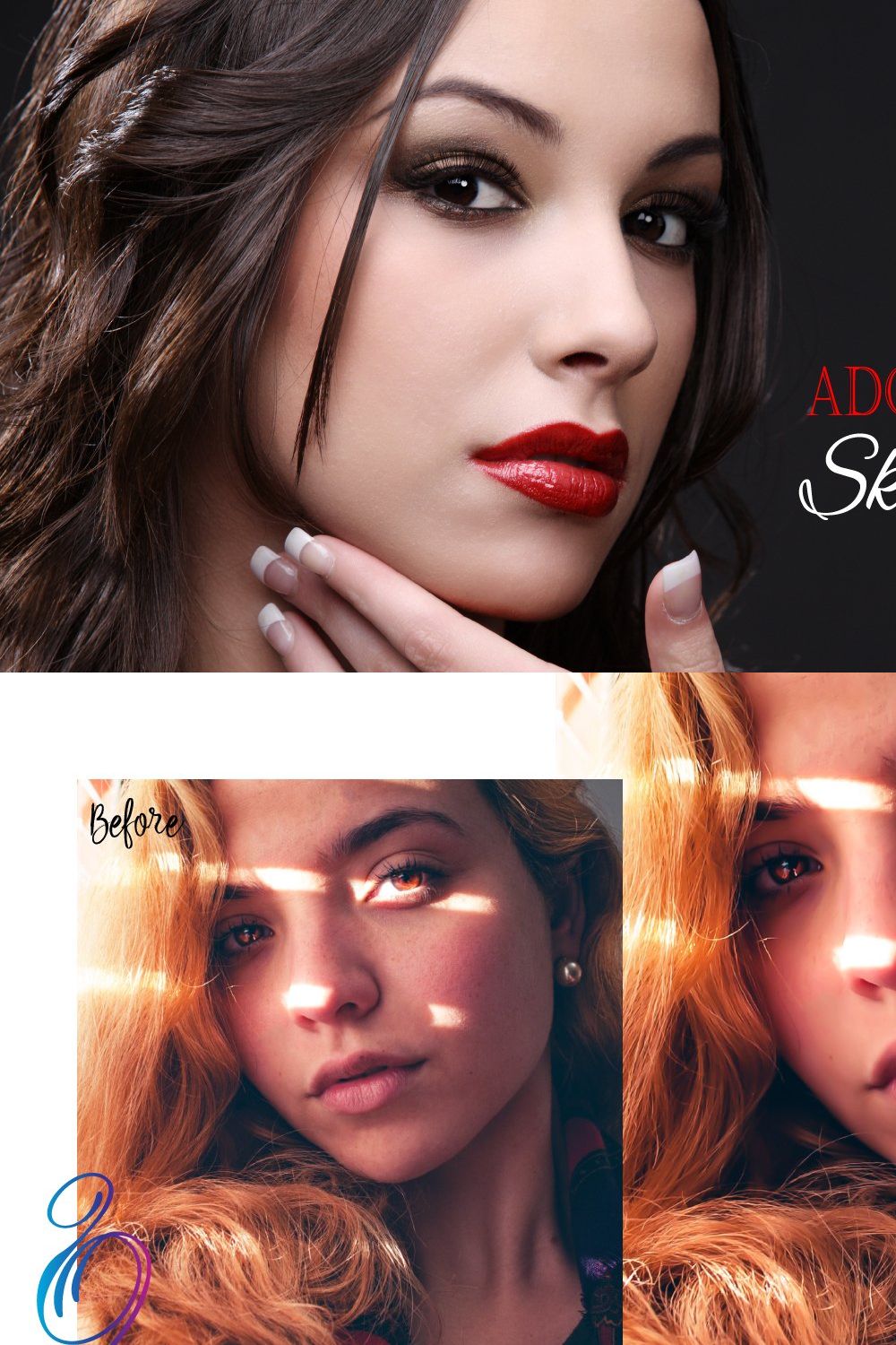 82 Skin Retouching Lightroom Preset pinterest preview image.