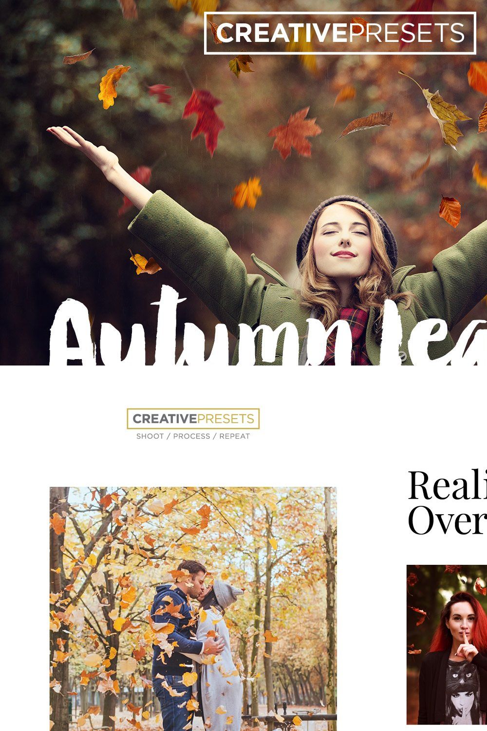 +83 Autumn Leaves Overlays pinterest preview image.