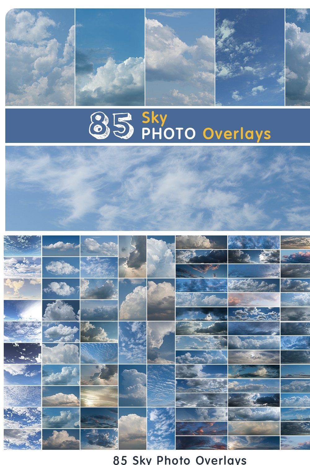 85 Sky Overlays pinterest preview image.